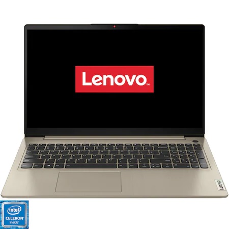 Laptop Lenovo IdeaPad 3 15ITL6 cu procesor Intel Celeron 6305, 15.6", Full HD,IPS, 4GB, 256GB SSD, Intel UHD Graphics, No OS, Sand