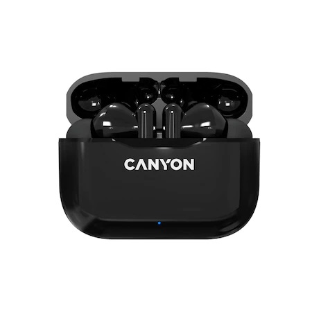 Casti stereo wireless, Canyon, Bluetooth 5.0, USB Type C, Negru