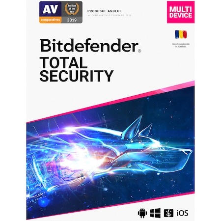 Bitdefender Total Security - 1 an, 5 dispozitive, retail
