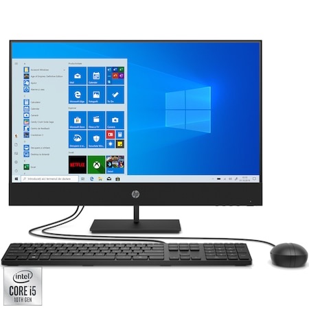 Sistem All-in-One HP ProOne 400 G6 cu procesor Intel® Core™ i5-10500T pana la 3.80 GHz, Comet Lake, 23.8", Full HD, Touch, 8GB DDR4, 256GB SSD, DVD-RW, Intel® UHD Graphics 630, Windows 10 Pro