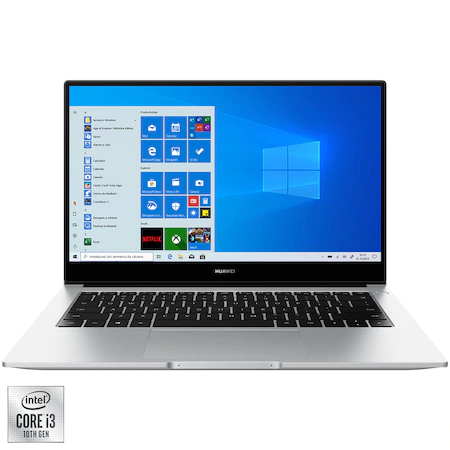 Huawei MateBook D14, Laptop ultraportabil  14", Intel Core i5-10210U, Full HD, 8GB, 512GB SSD, Intel UHD Graphics, Windows 10 Home, Mystic Silver