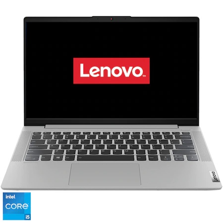 Laptop ultraportabil Lenovo IdeaPad 5 14ITL05 cu procesor Intel Core i5-1135G7, 14", Full HD, 8GB, 512GB SSD, Intel Iris Xe Graphics, No OS, Platinum Grey
