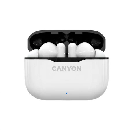Set Casti wireless Canyon TWS-3, bluetooth 5.0, waterproof Ip33, White