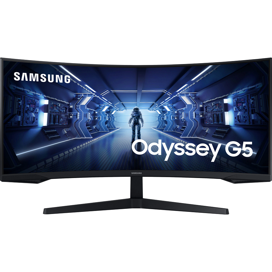 Monitor Gaming Curbat LED  Samsung Odyssey LC34G55TWWRXEN, 34'', WQHD, 165Hz, 1ms, HDR10, 1000R, Free sync Premium, Display Port, HDMI