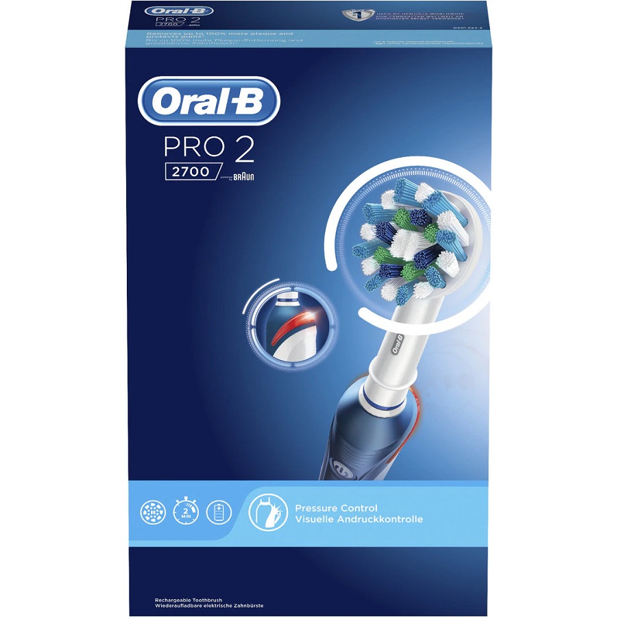 Oral-B Pro2 2700 Periuta electrica, 2 trepte de intensitate, 8800 miscari/min